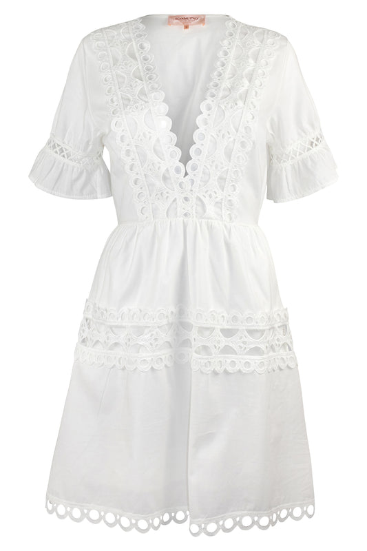 Cotton Eyelet Mini Dress