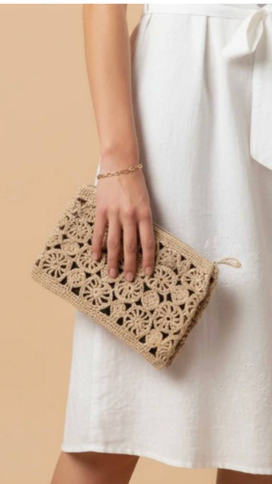 Rond Raffia Clutch