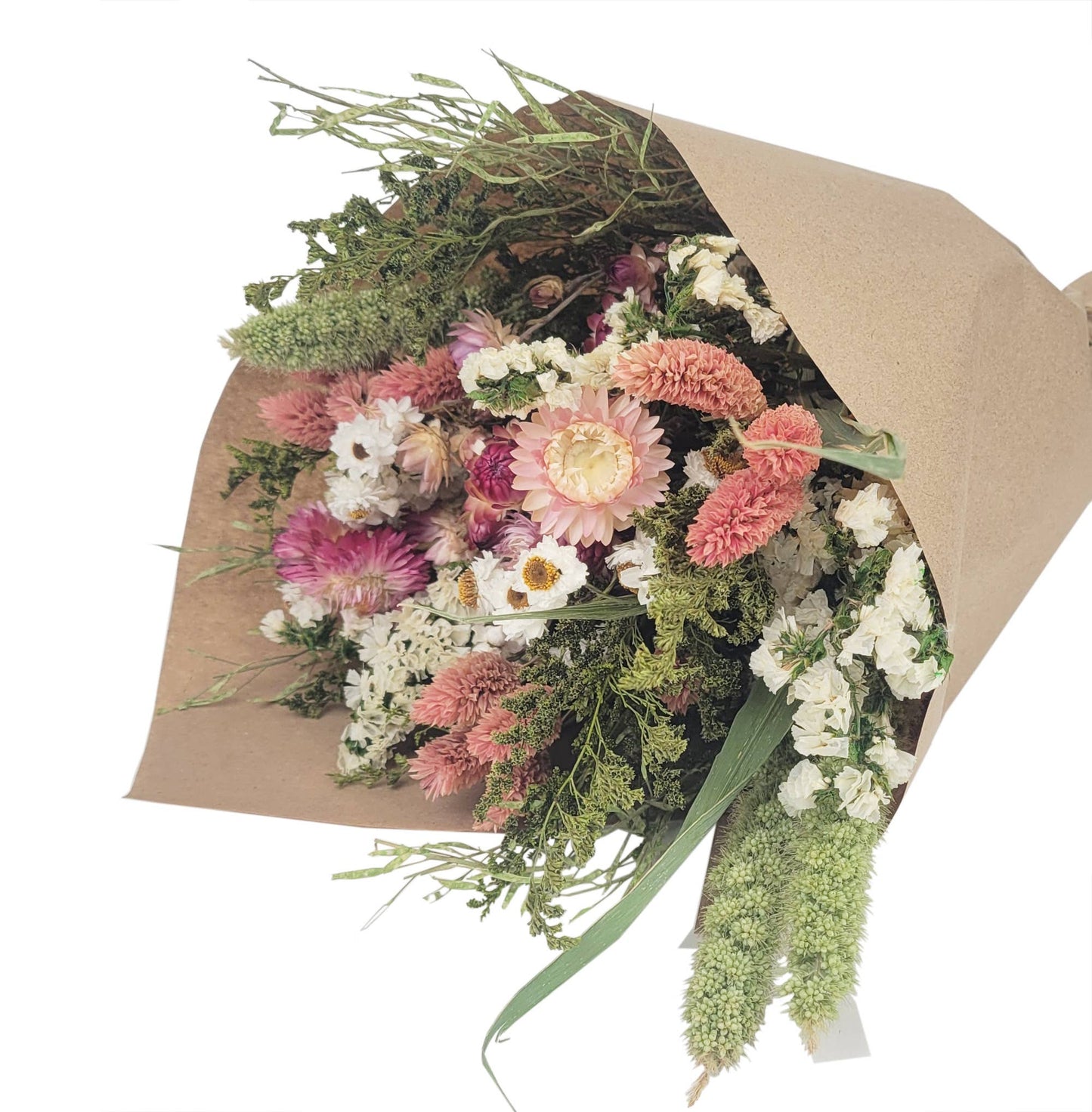 Pink Strawflower Love Floral Bouquet