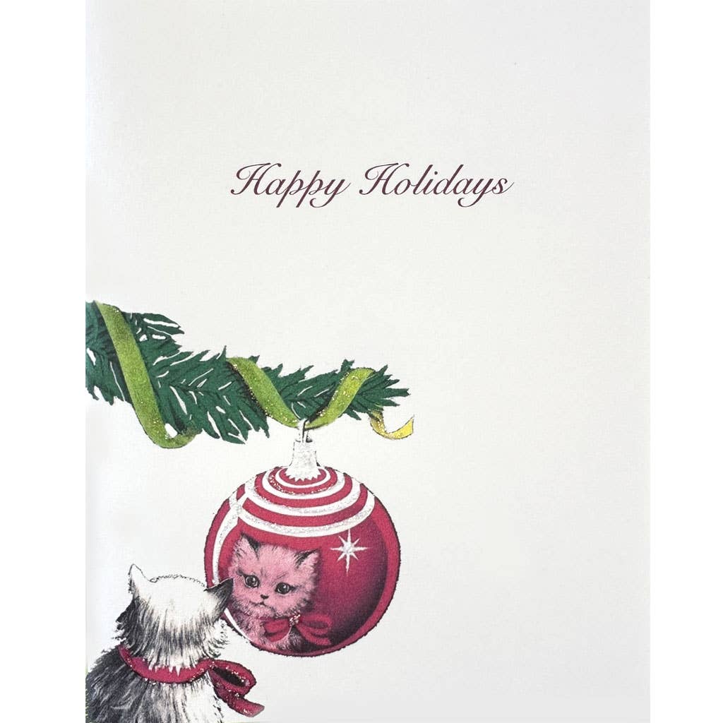 Kitten with Ornament Holiday Card