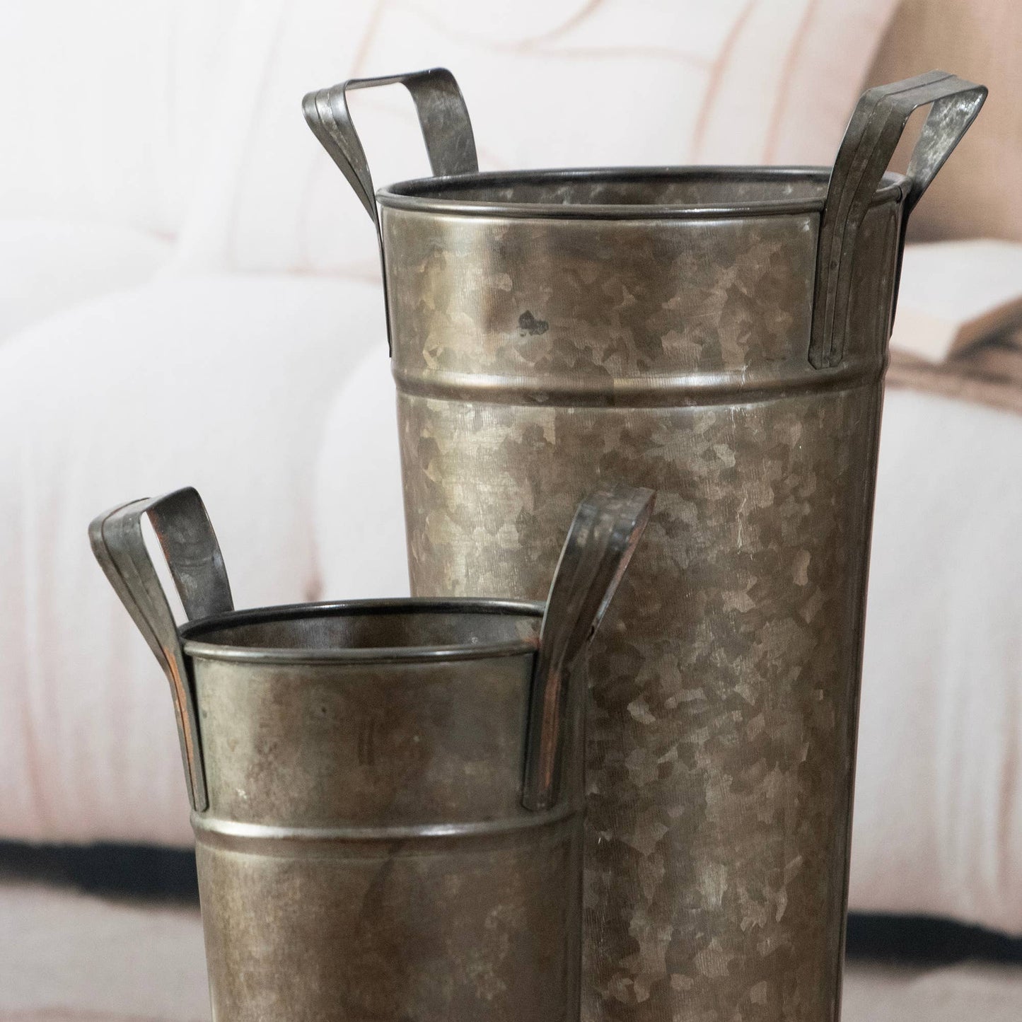 Galvanized Vase Buckets Set of 2
