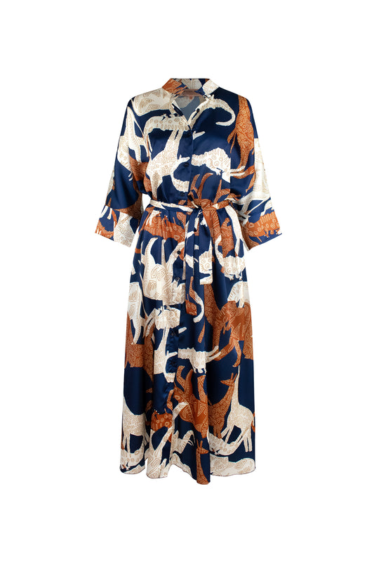 Printed Belted Dress