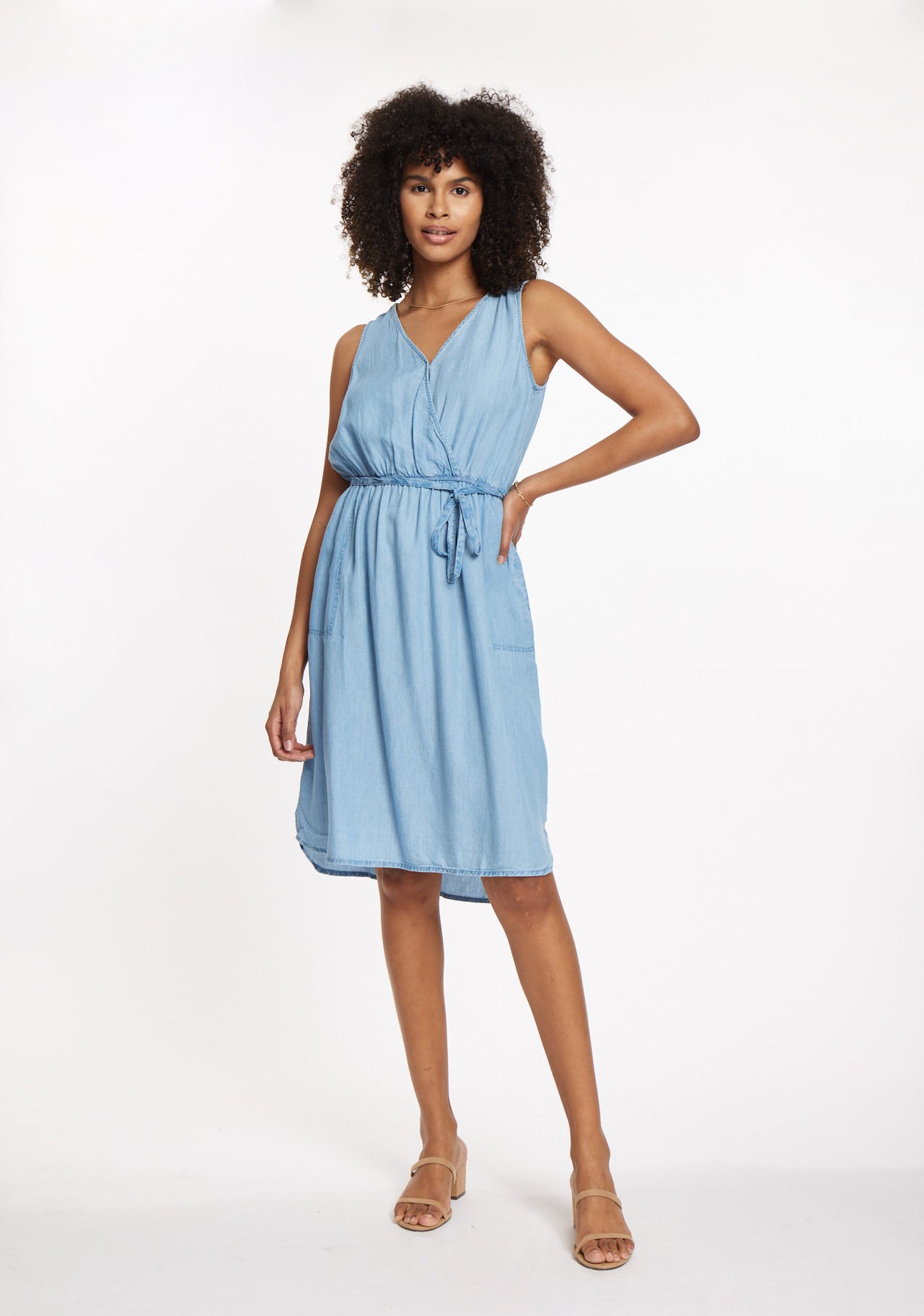 Beach lunch store lounge chambray dress