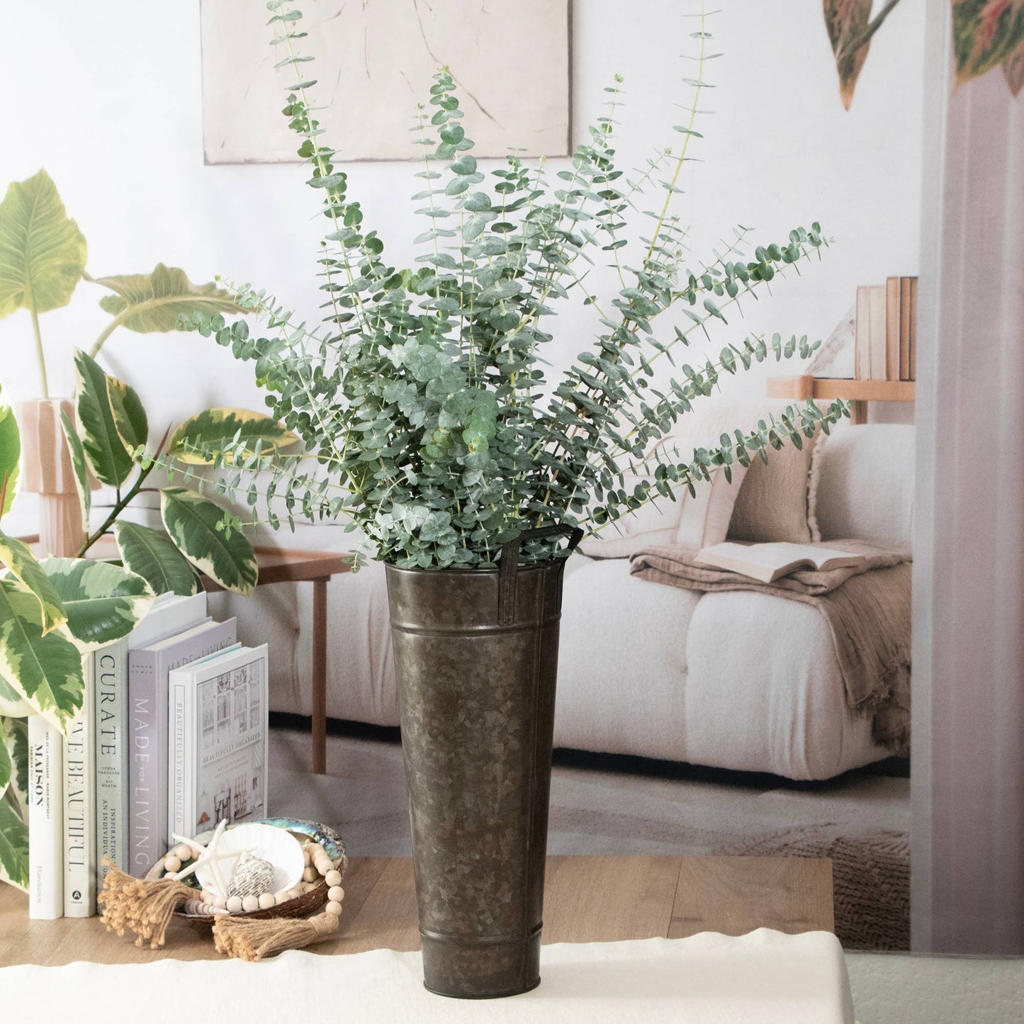 Galvanized Vase Buckets Set of 2